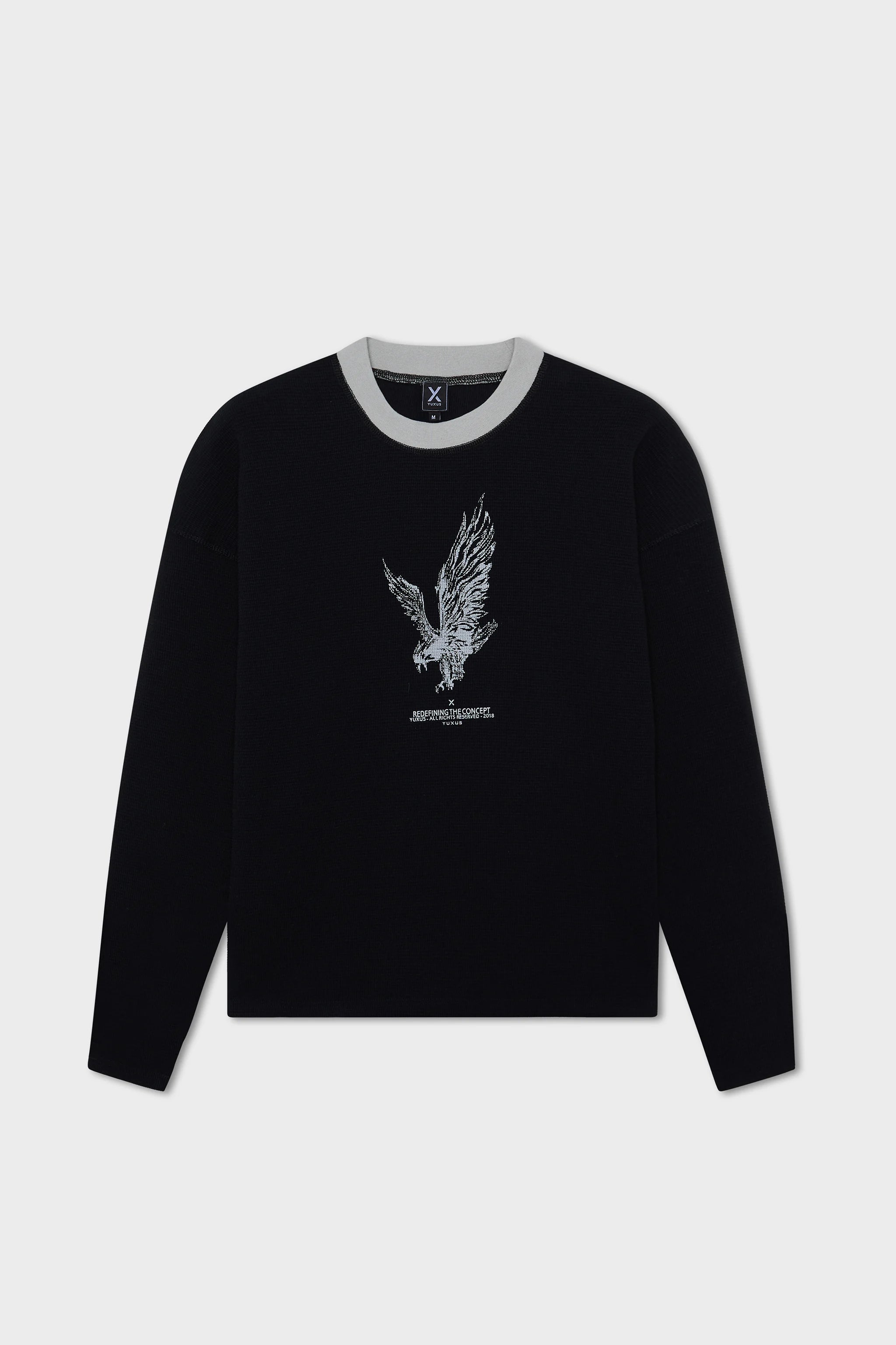 BLACK "CRONOS" WAFFLE LONGSLEEVE