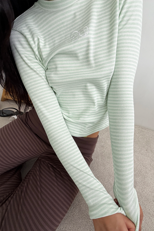 MAISON LONGSLEEVE STRIPES LIGHT GREEN