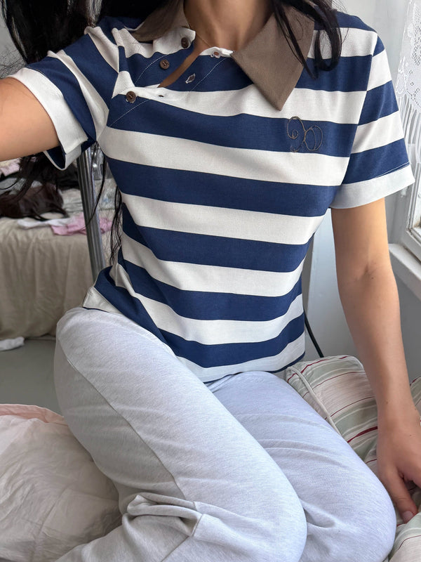 MAIZE POLO STRIPES BLUE