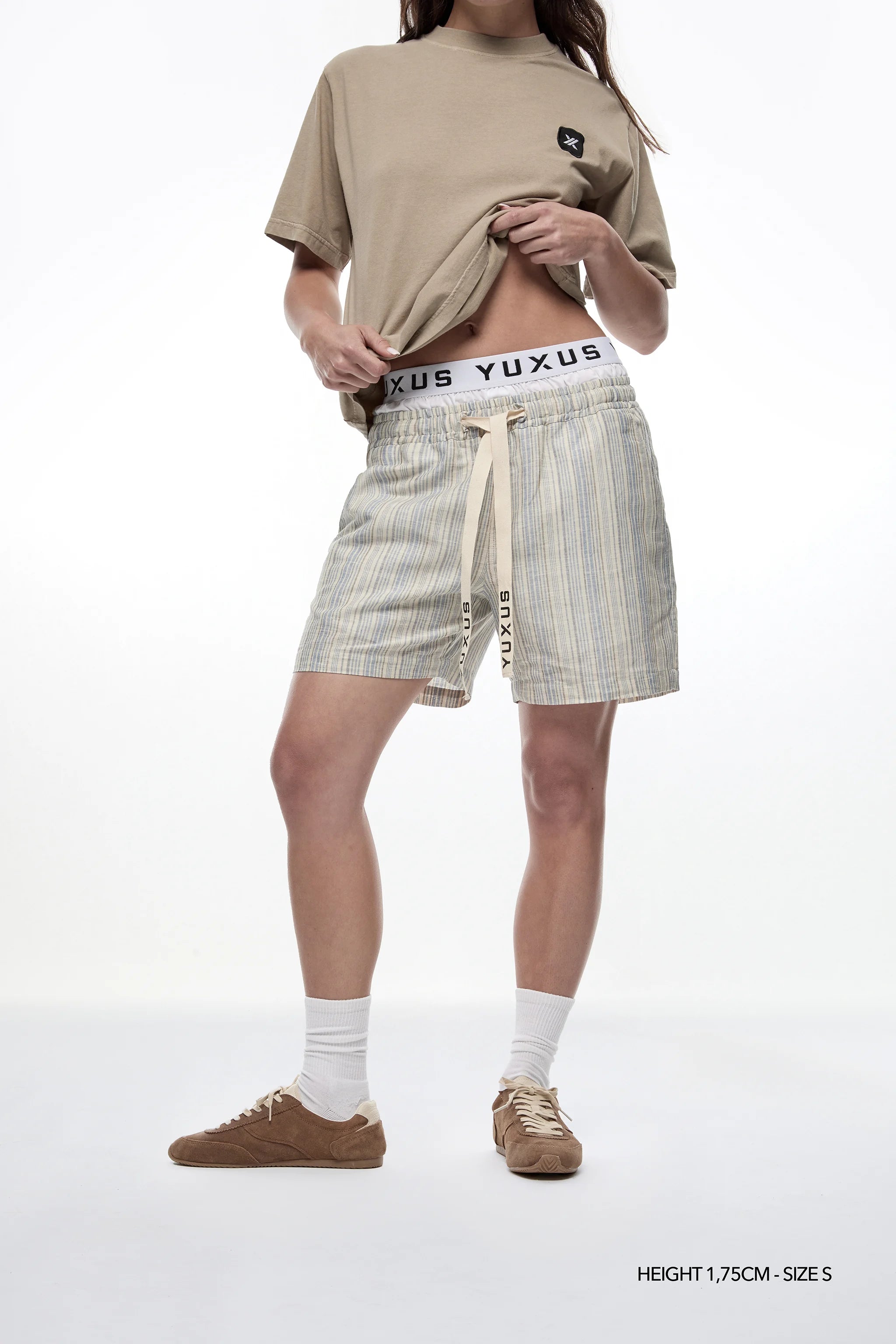 STRIATA "LINEN" SHORTS