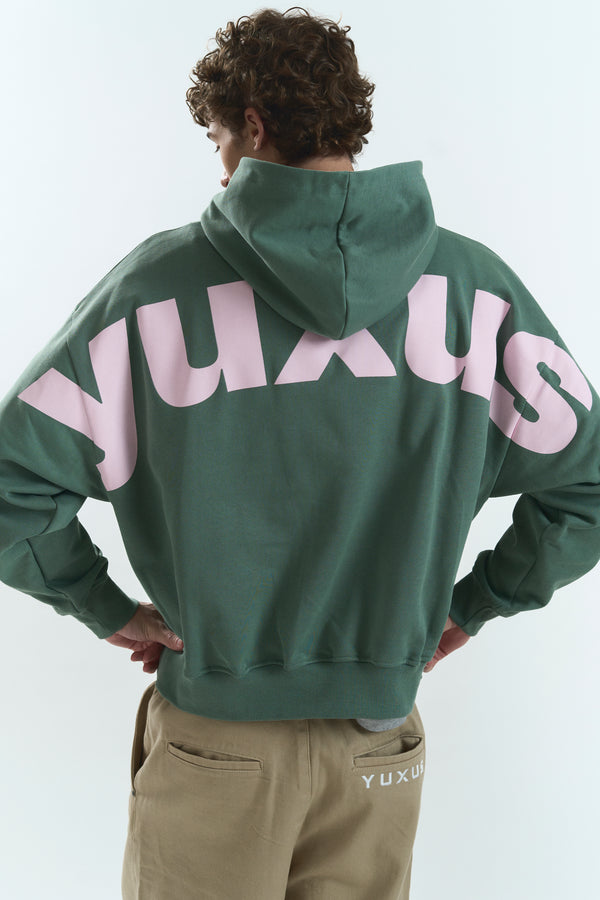 COATED "LOWERCASE" HOODIE GREEN