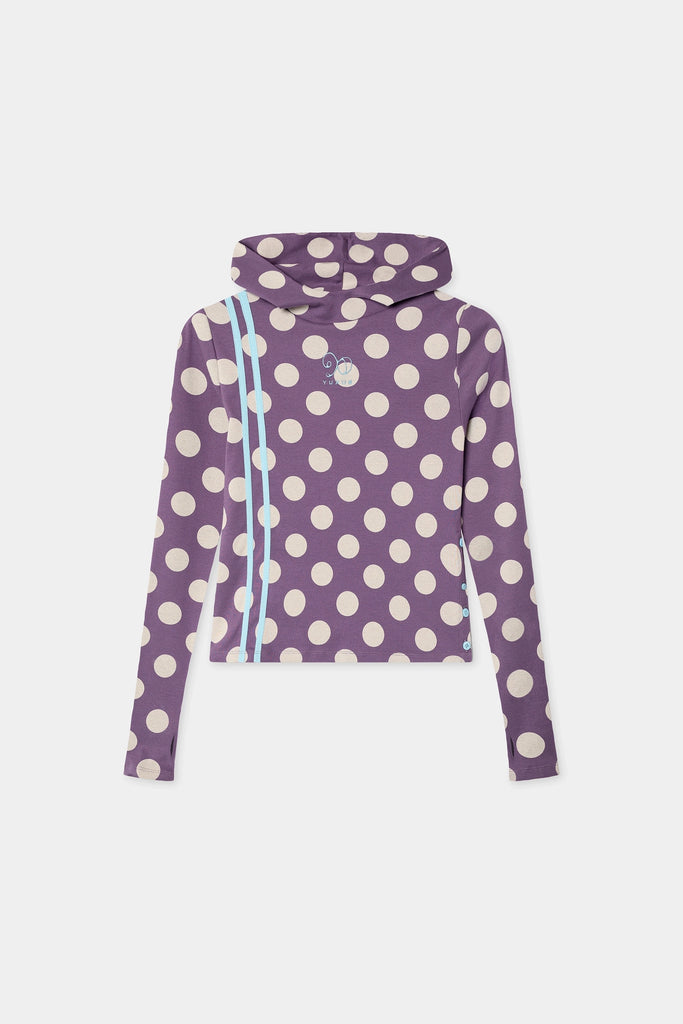 GREIGE HOODIE POLKA DOTS