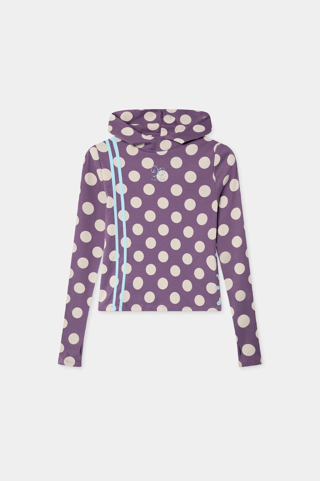GREIGE HOODIE POLKA DOTS
