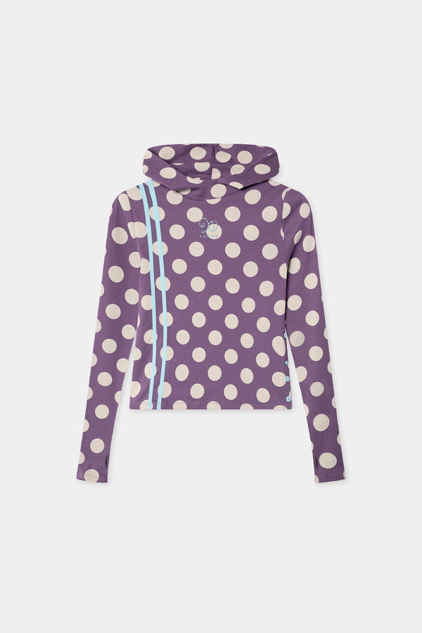 GREIGE HOODIE POLKA DOTS