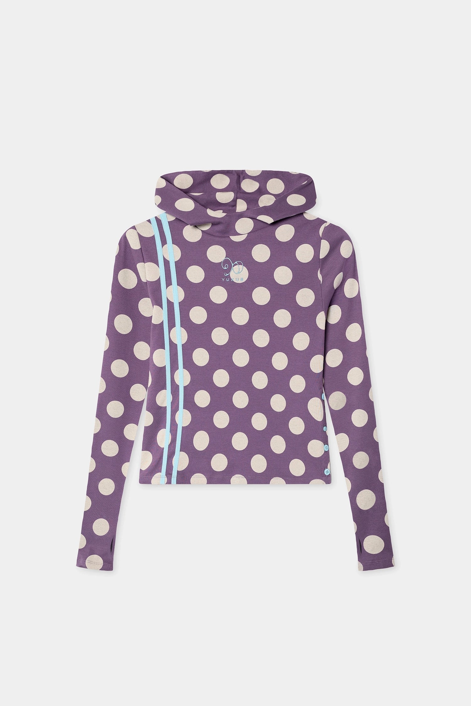 GREIGE HOODIE POLKA DOTS