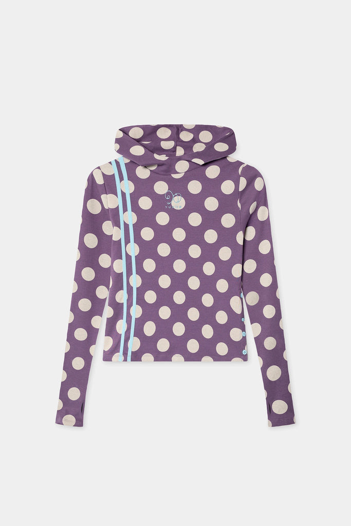 GREIGE HOODIE POLKA DOTS