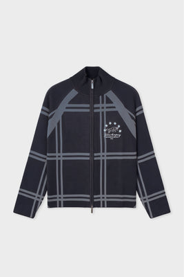 COBBLE KNITTED ZIP DARK GREY