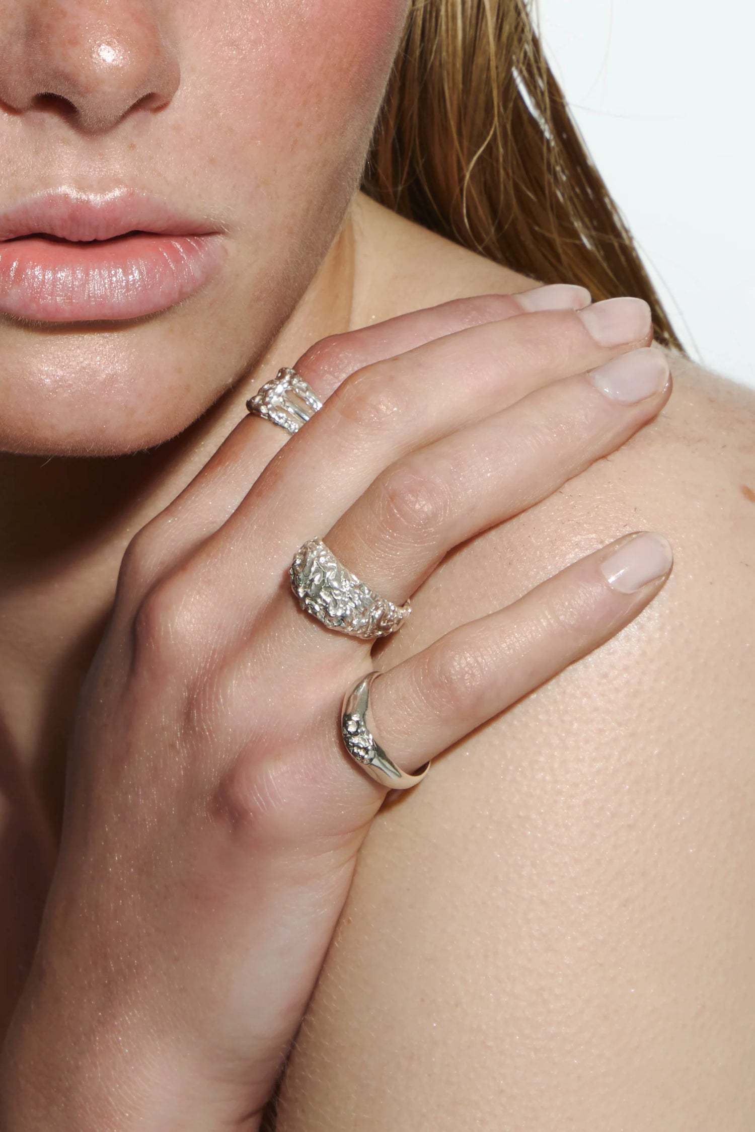 TRIPLE "CRINKLED 925" RING