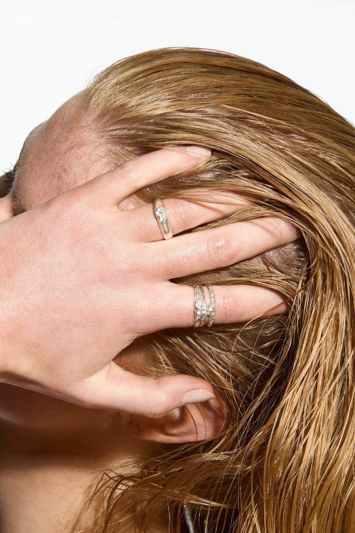 TRIPLE "CRINKLED 925" RING