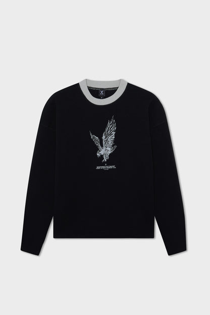 BLACK "CRONOS" WAFFLE LONGSLEEVE