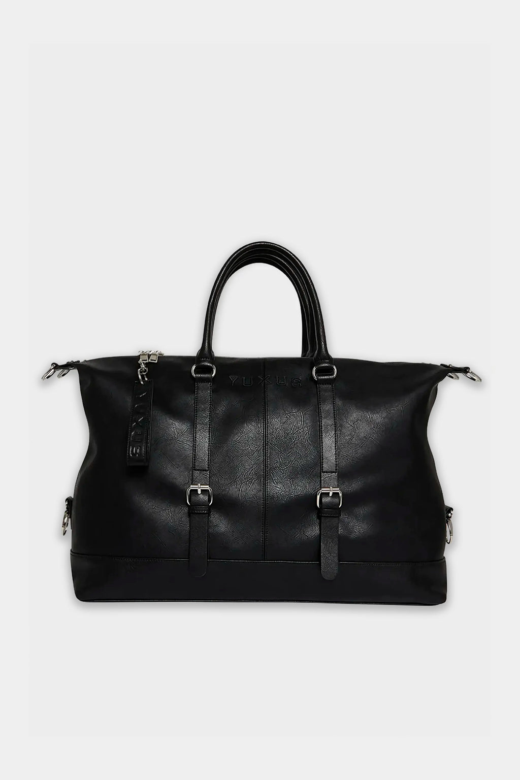 BLACK "VOYAGER" LEATHER BAG