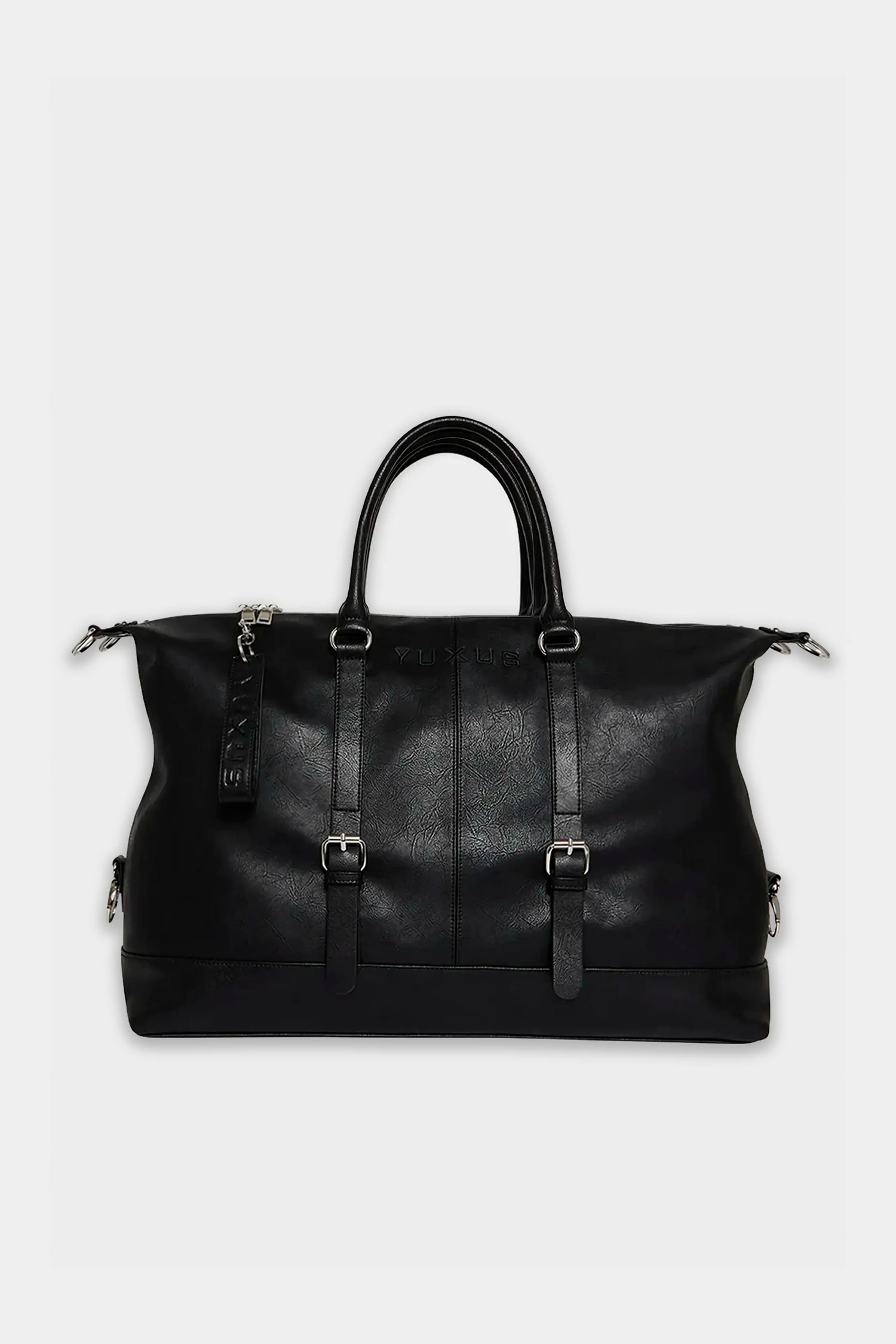 BLACK "VOYAGER" LEATHER BAG