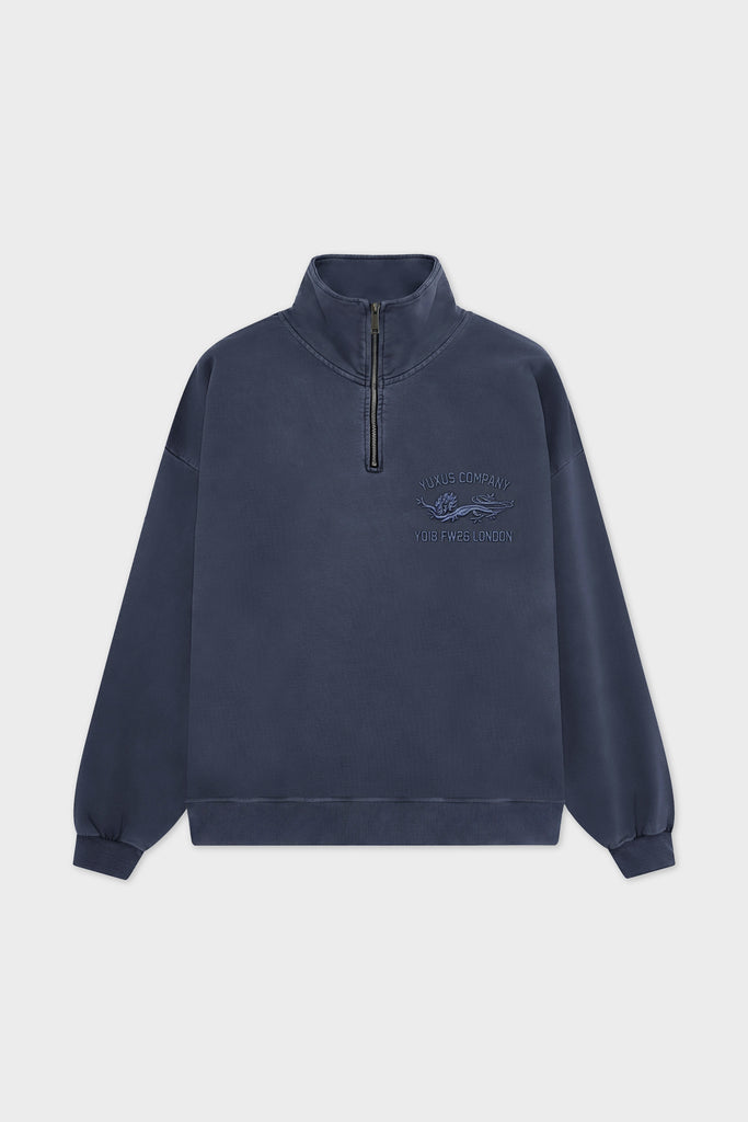 CORD HALF ZIP DARK BLUE