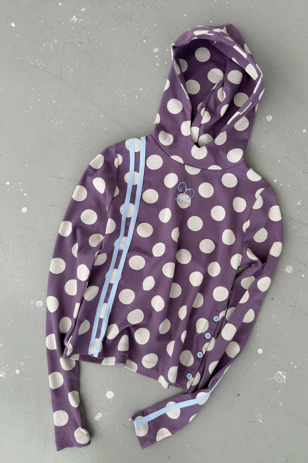 GREIGE HOODIE POLKA DOTS