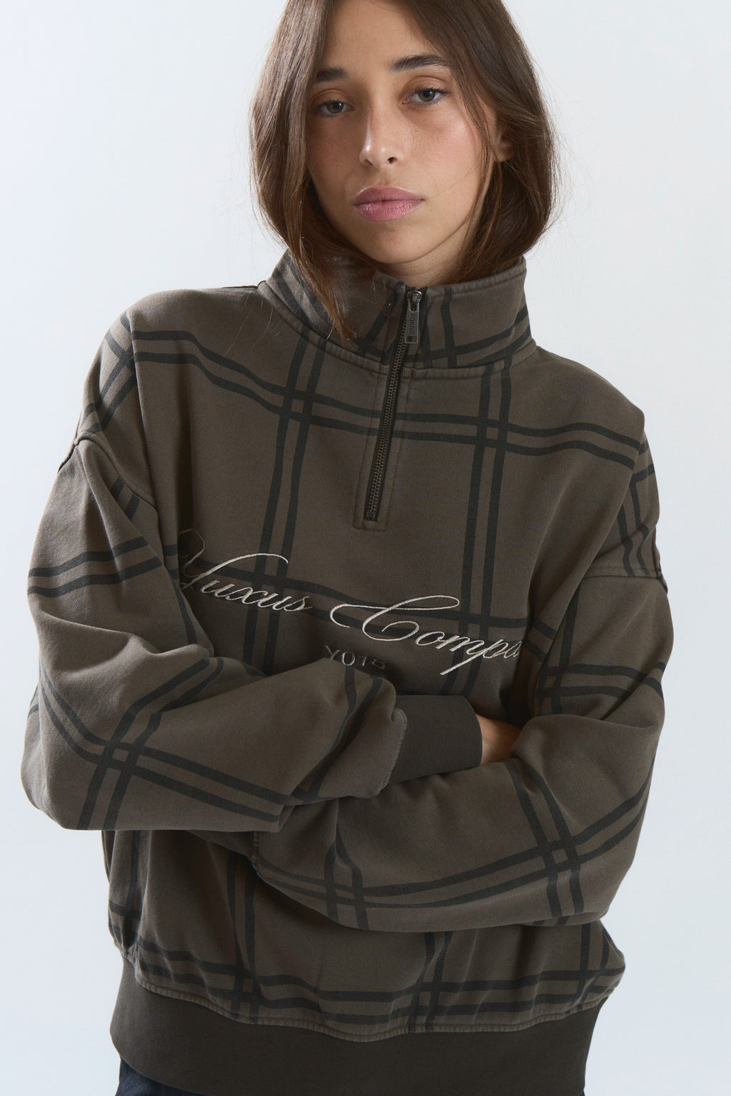 CLASP HALF ZIP BROWN
