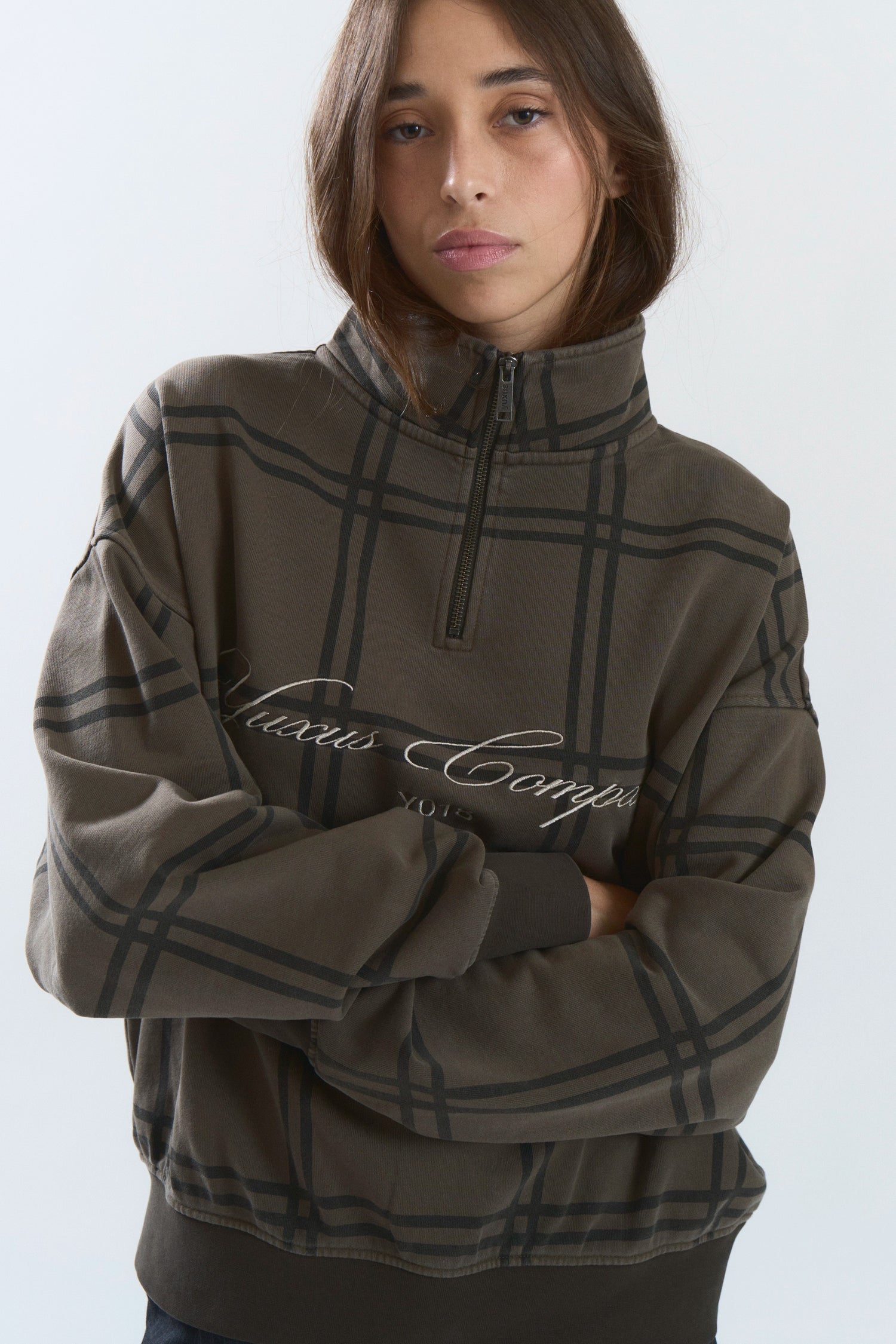 CLASP HALF ZIP BROWN