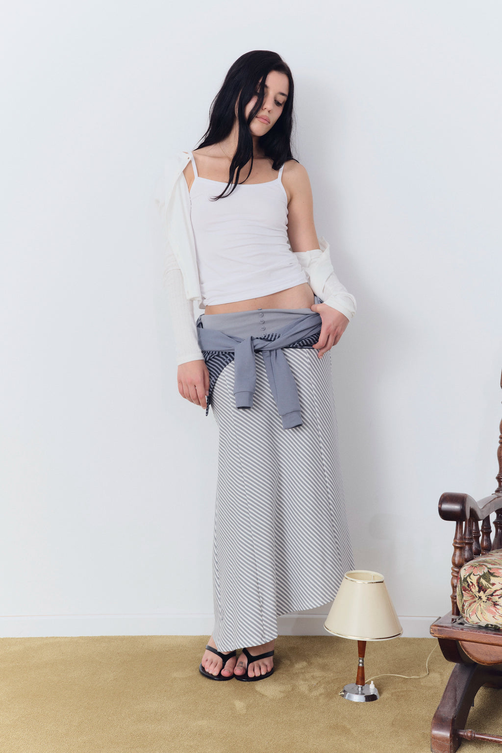 DRAPE SKIRT LIGHT BLUE