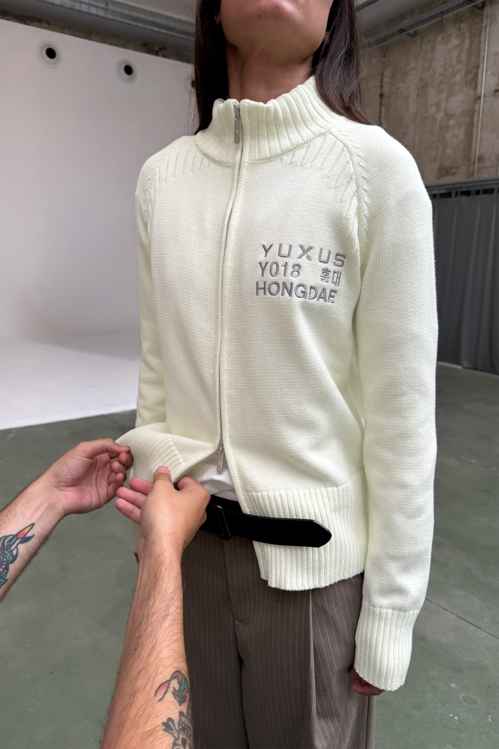 AURORA KNITTED ZIP VANILLA