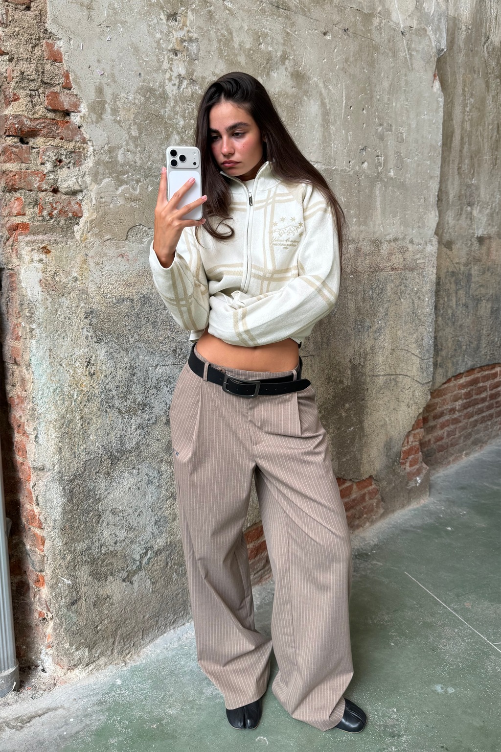 COBBLE KNITTED ZIP BEIGE