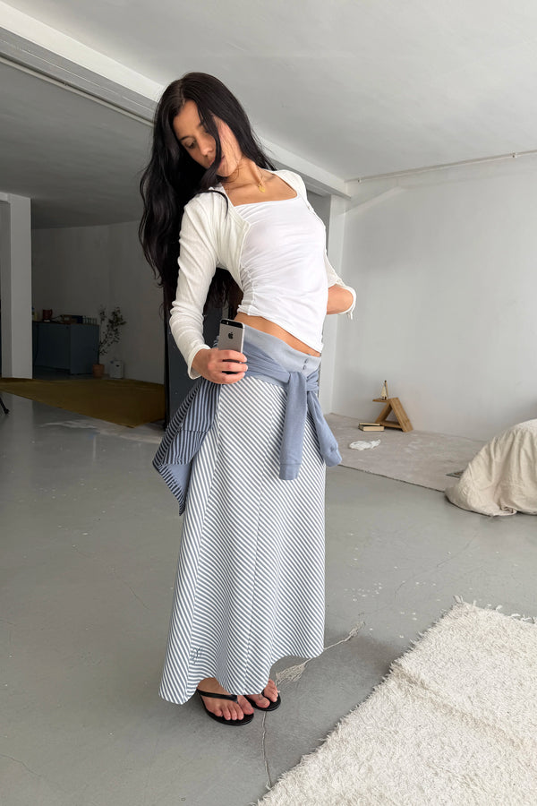 DRAPE SKIRT LIGHT BLUE
