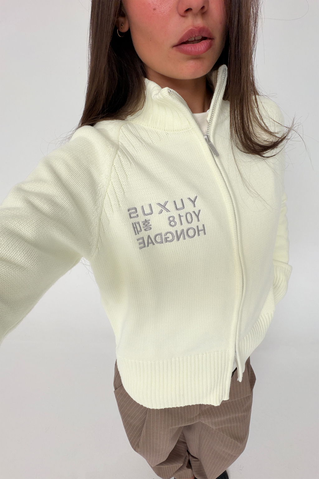 AURORA KNITTED ZIP VANILLA