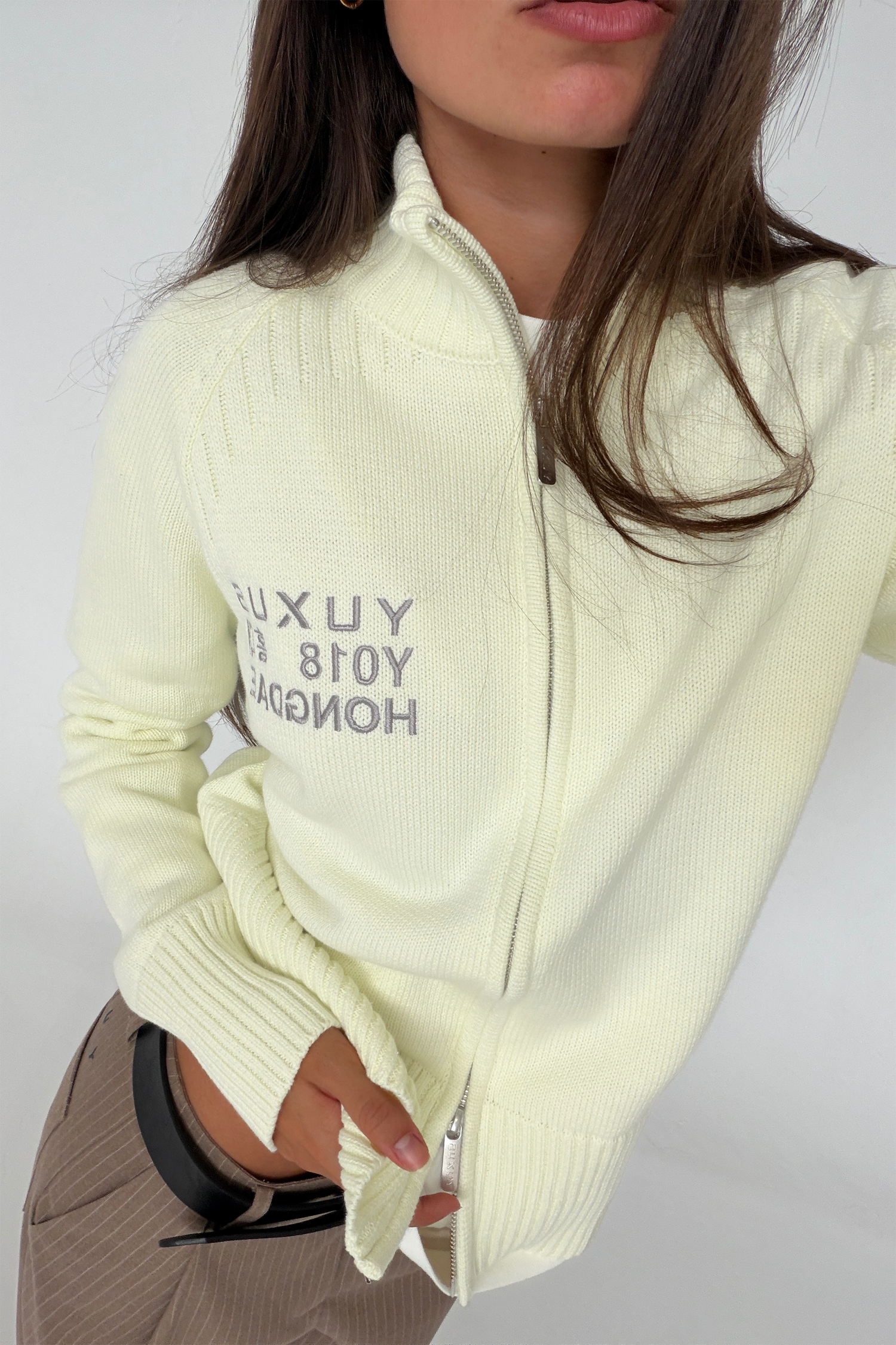AURORA KNITTED ZIP VANILLA