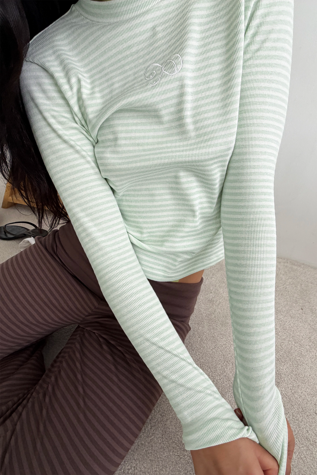 MAISON LONGSLEEVE STRIPES LIGHT GREEN