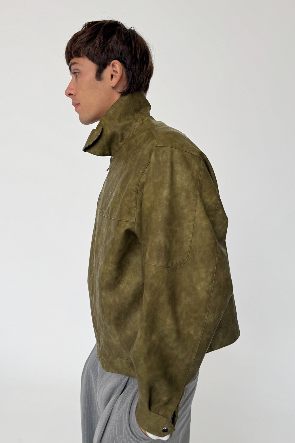 MOCHA "WINDY" PU LEATHER JACKET
