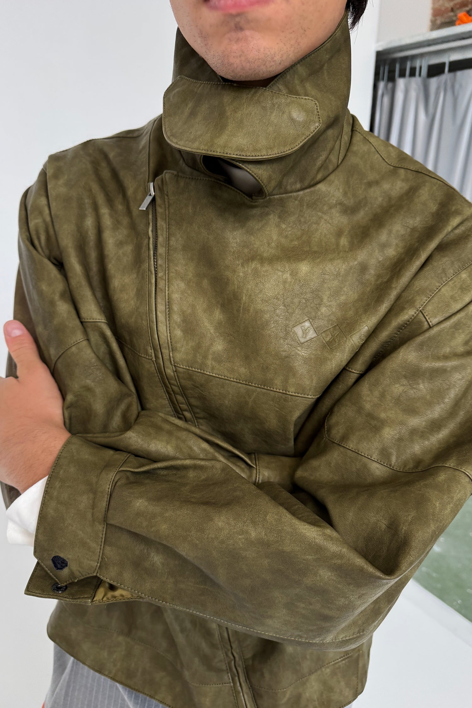 MOCHA "WINDY" PU LEATHER JACKET