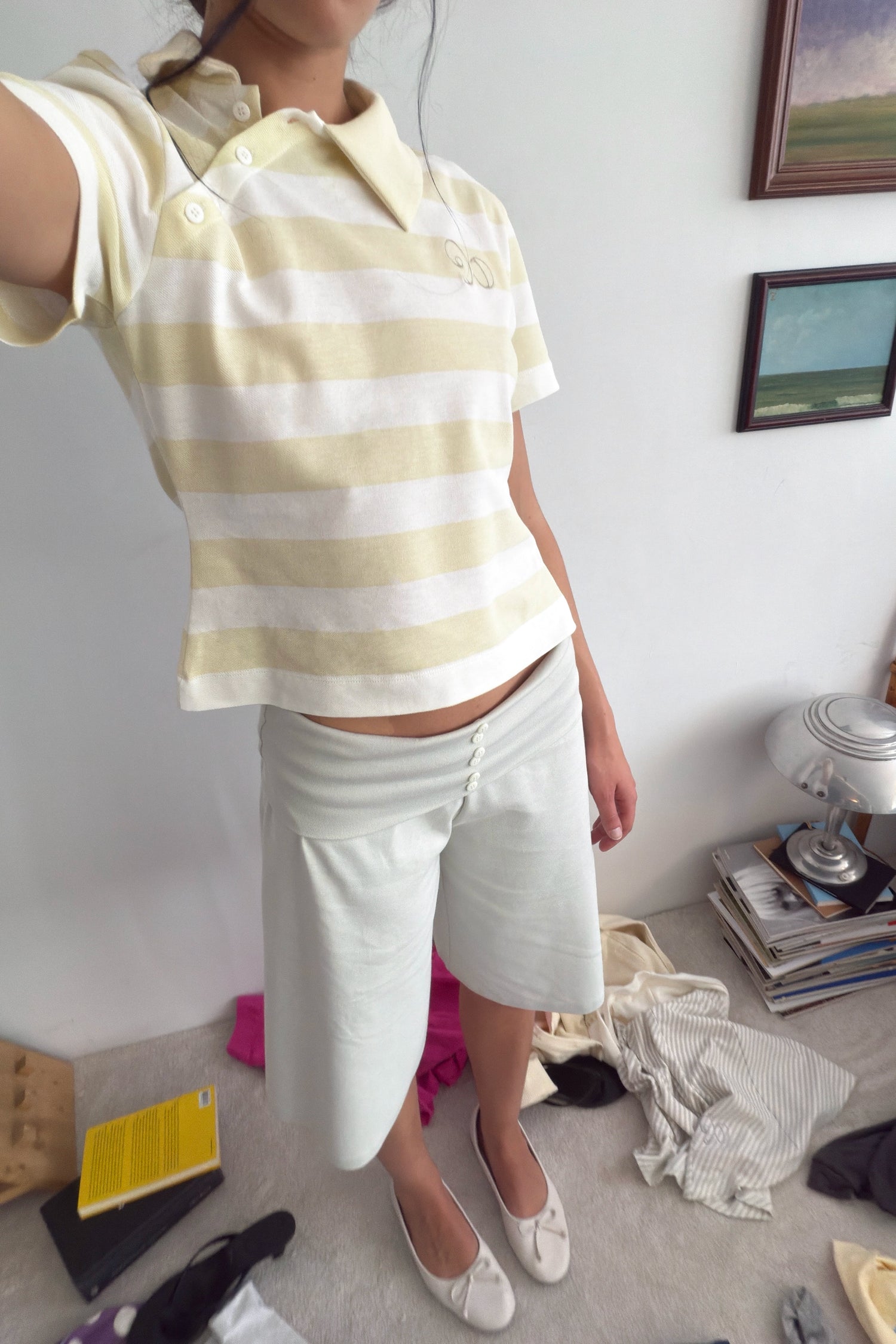 MAIZE POLO STRIPES LIGHT YELLOW