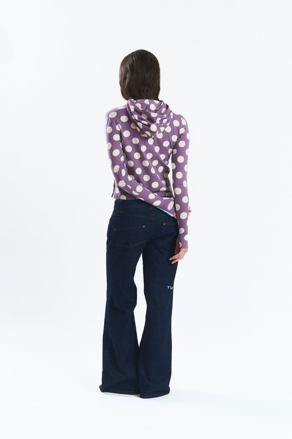 GREIGE HOODIE POLKA DOTS