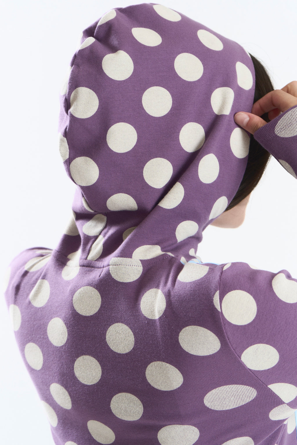 GREIGE HOODIE POLKA DOTS