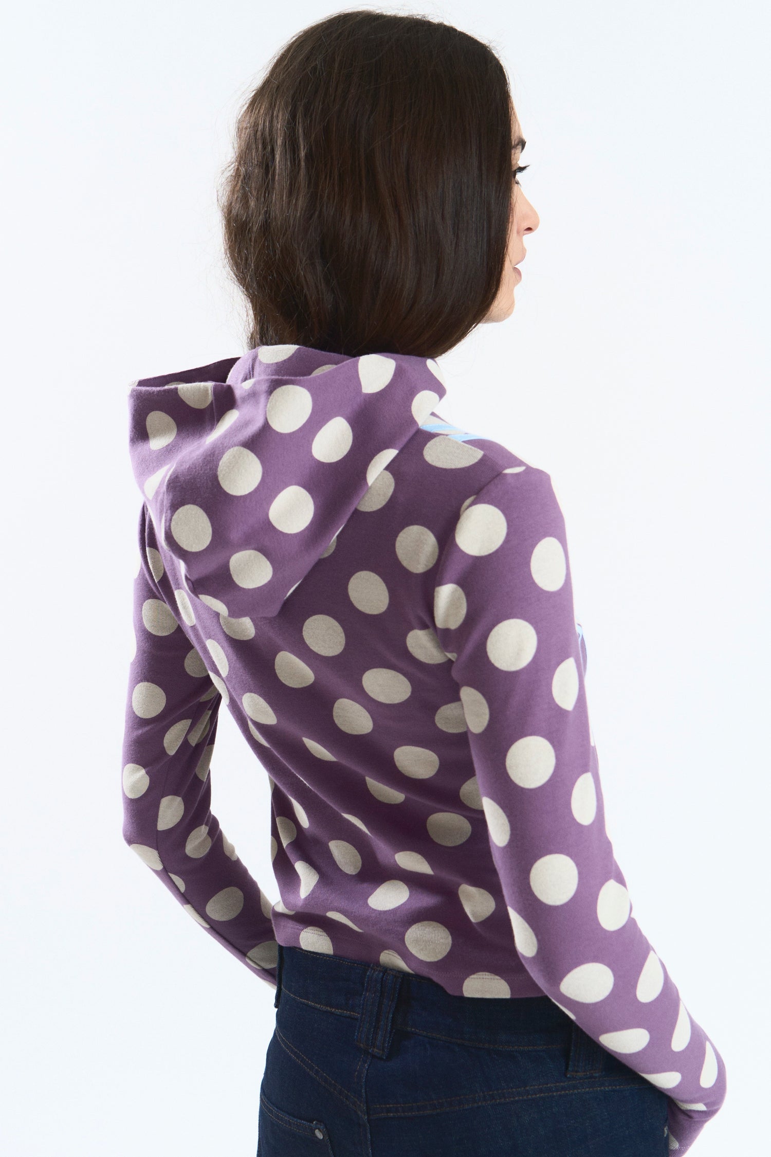 GREIGE HOODIE POLKA DOTS