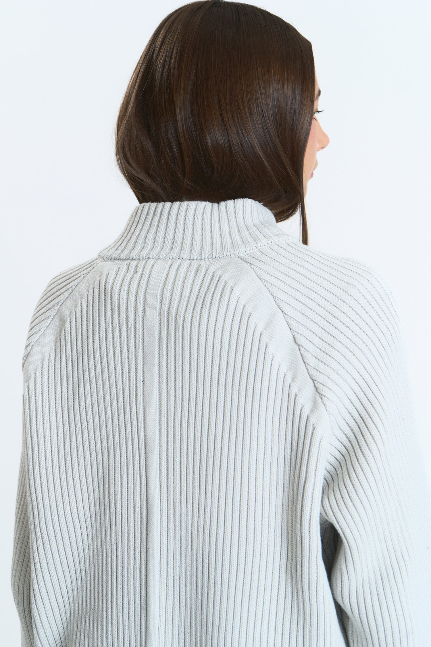 STREAM KNITTED ZIP LIGHT GREY