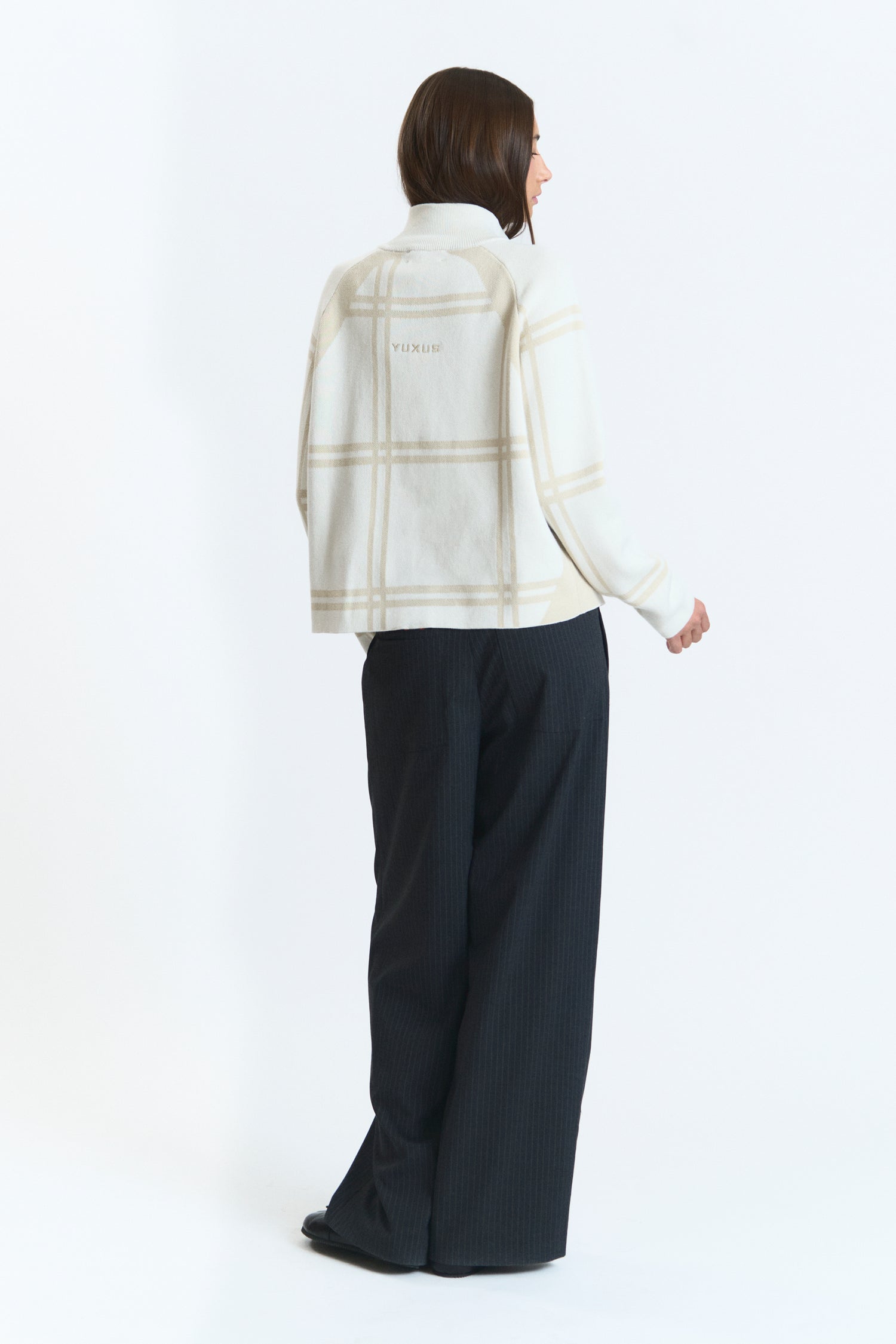 COBBLE KNITTED ZIP BEIGE