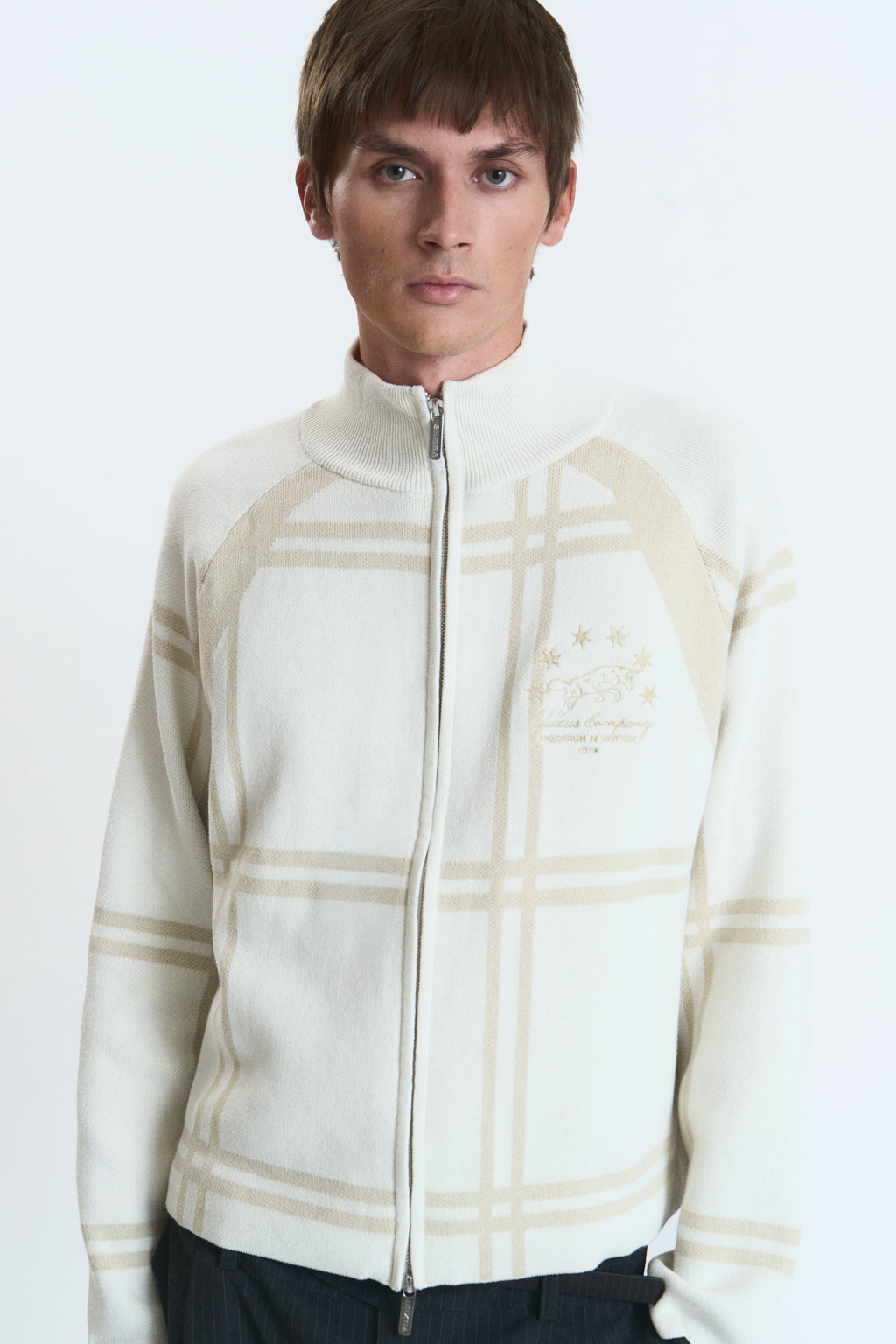 COBBLE KNITTED ZIP BEIGE