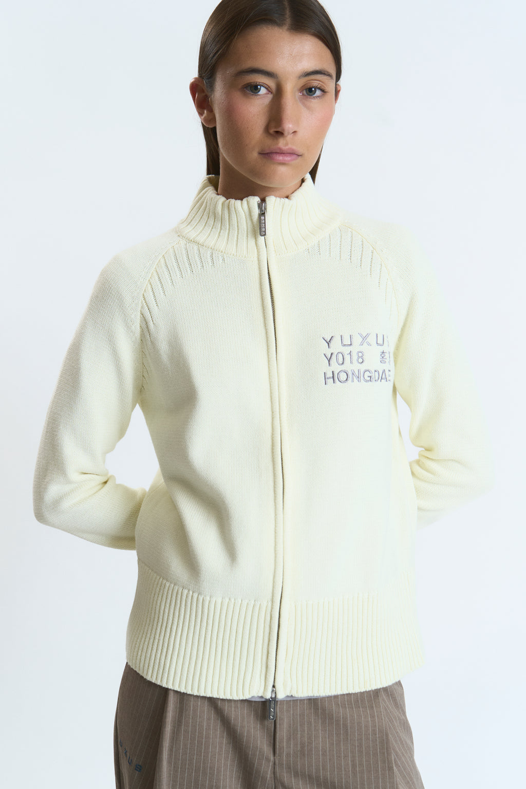 AURORA KNITTED ZIP VANILLA