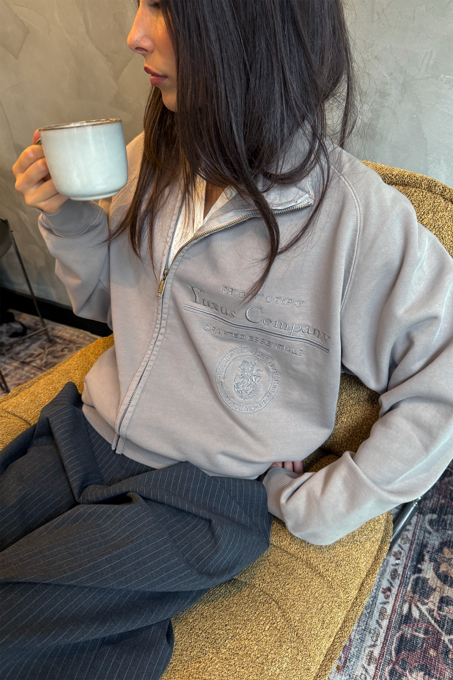 TILT ZIP CREWNECK GREY