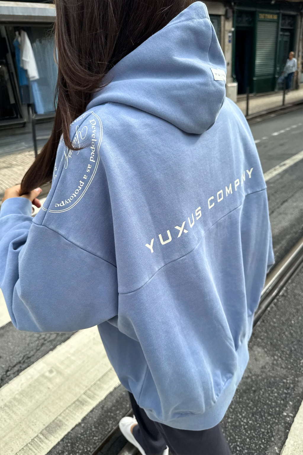 DISPLACED HOODIE BLUE