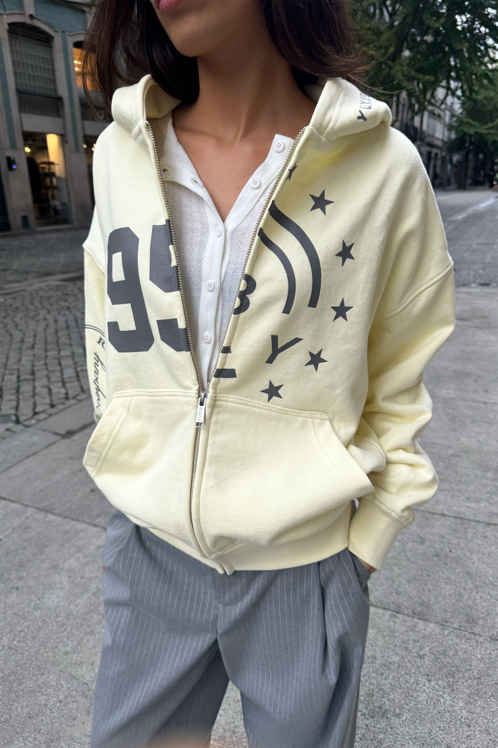 SEGMENT ZIP HOODIE YELLOW