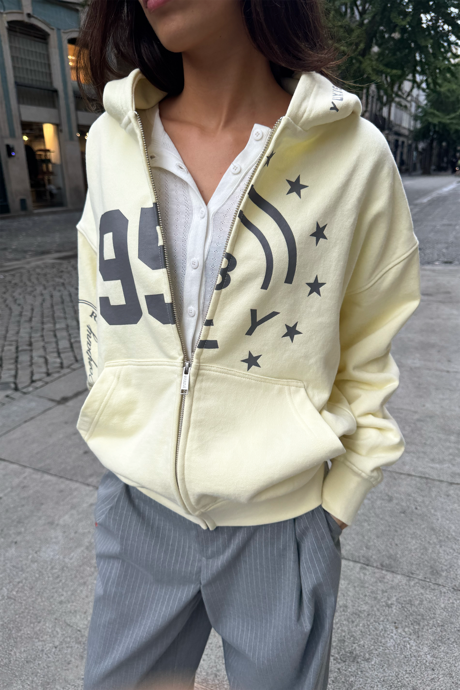 SEGMENT ZIP HOODIE YELLOW