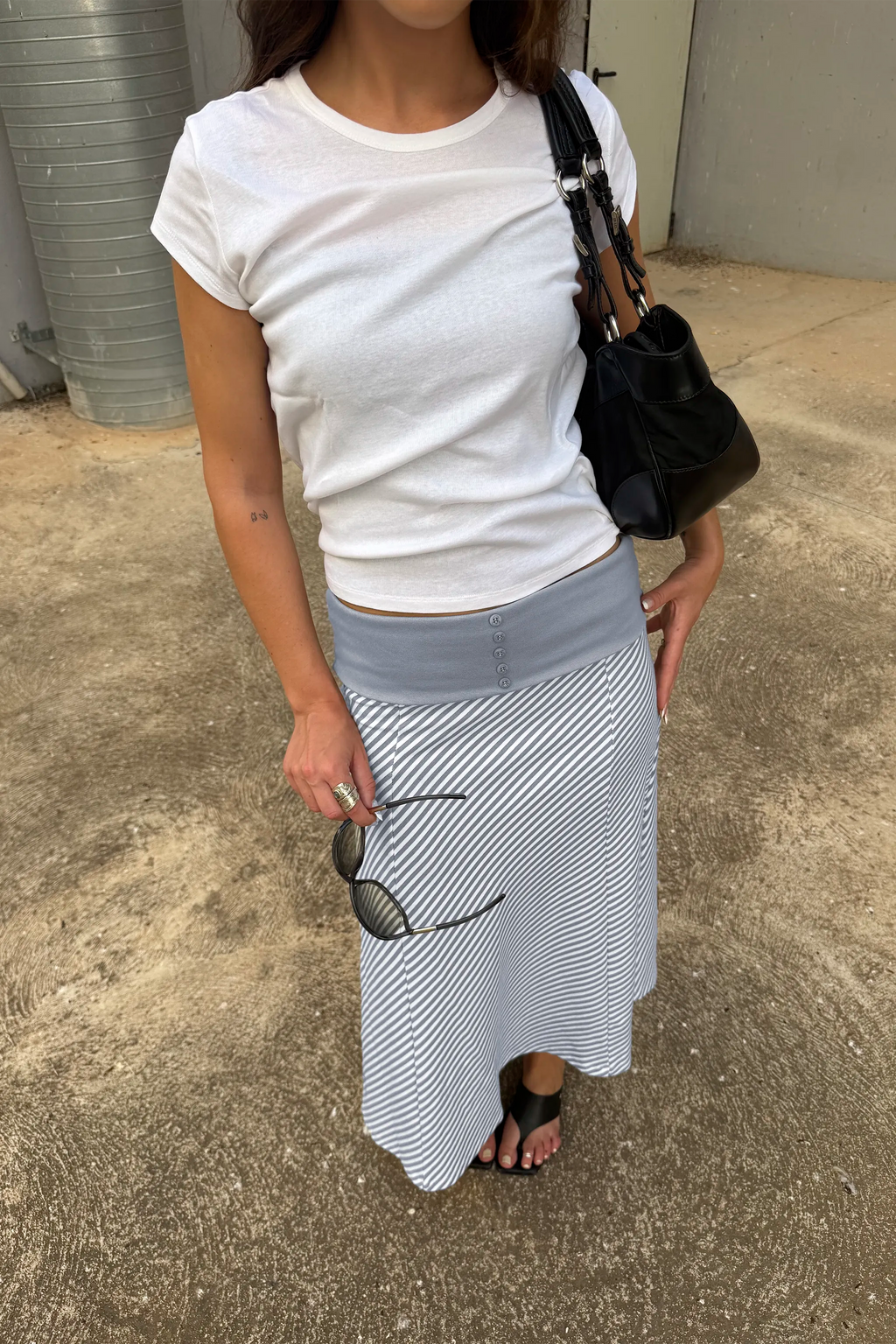 DRAPE SKIRT LIGHT BLUE