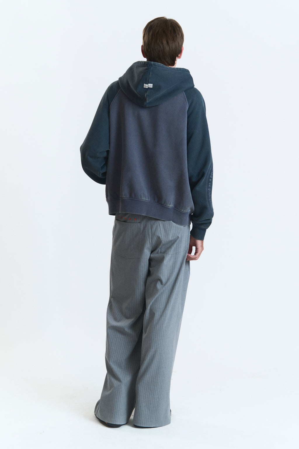 MISMATCH ZIP HOODIE BLUE