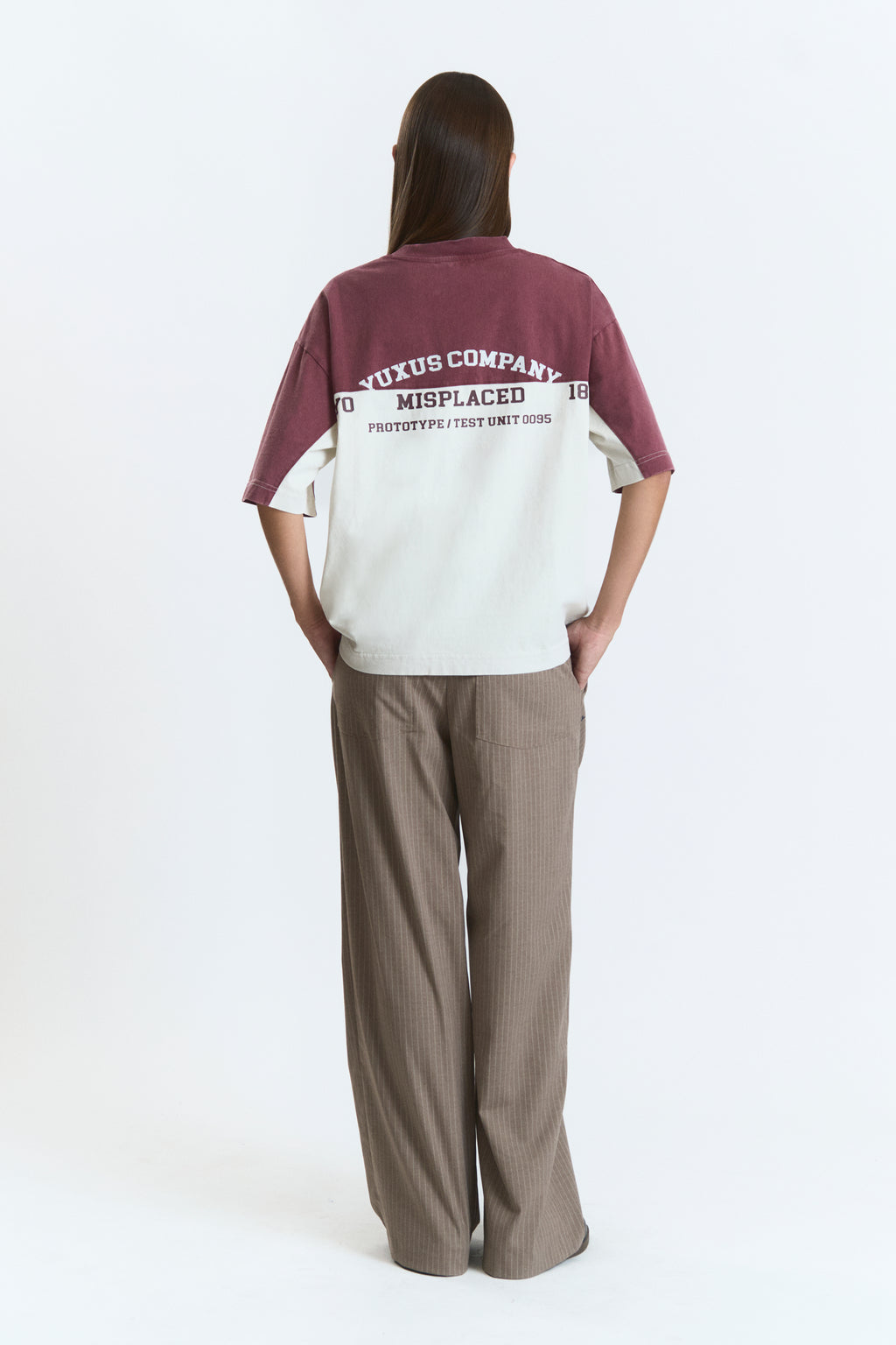 SPLIT TEE BURGUNDY