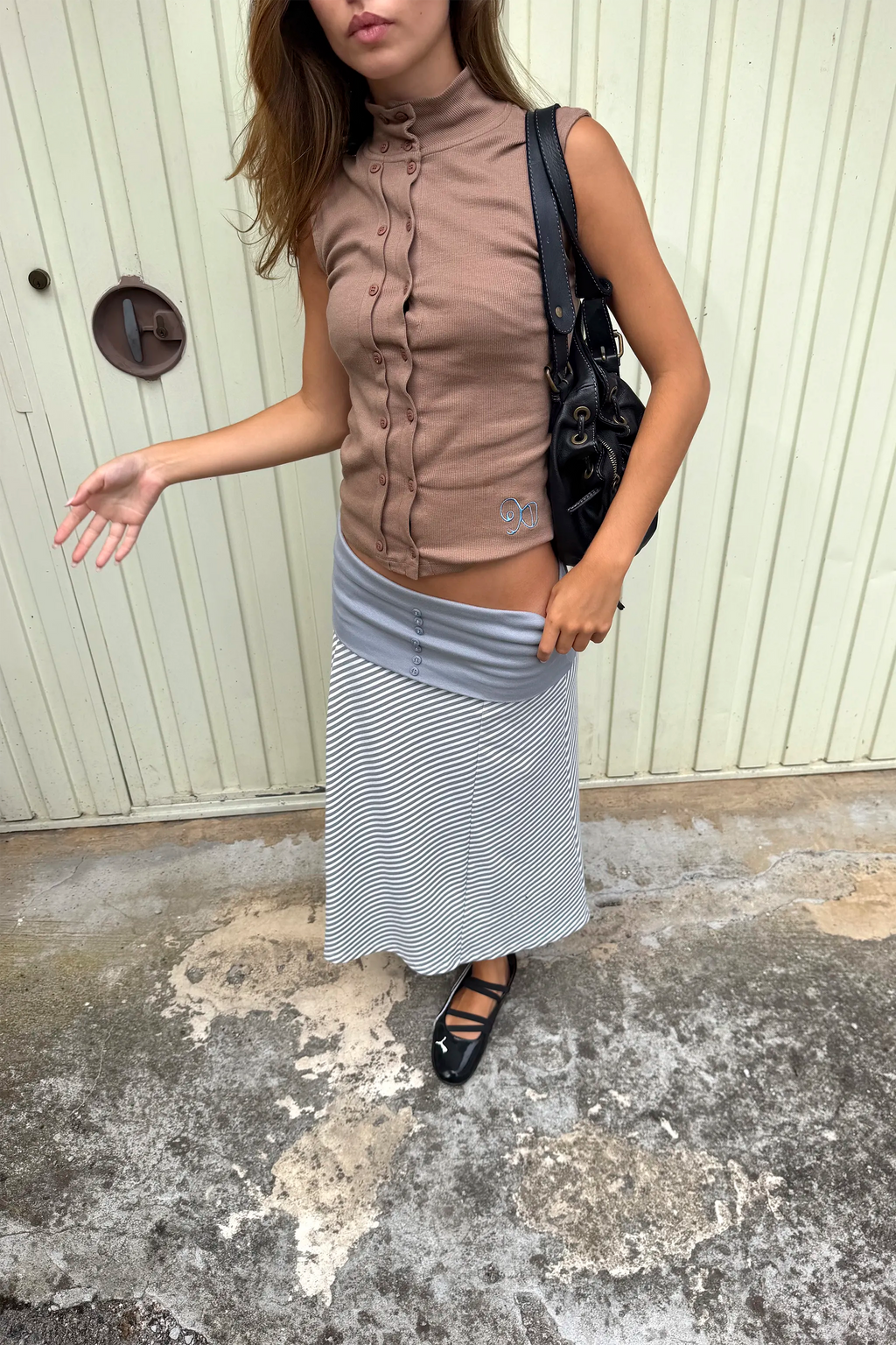 DRAPE SKIRT LIGHT BLUE