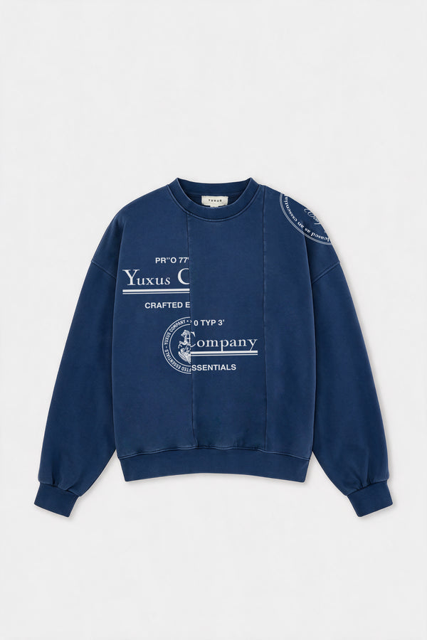 DISPLACED CREWNECK BLUE