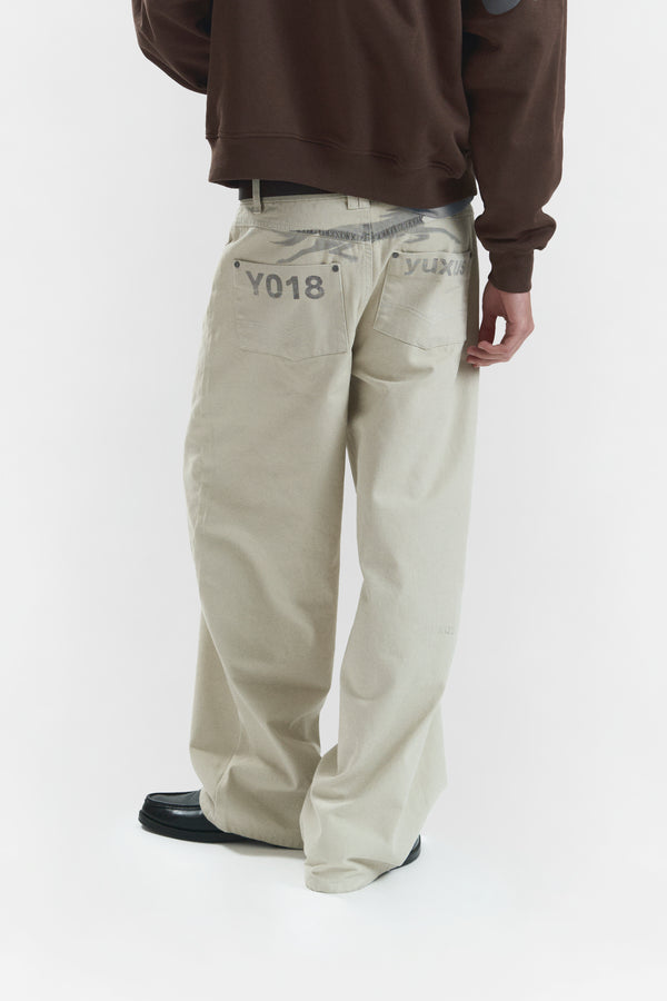 WASH "LOWERCASE" PANTS BEIGE