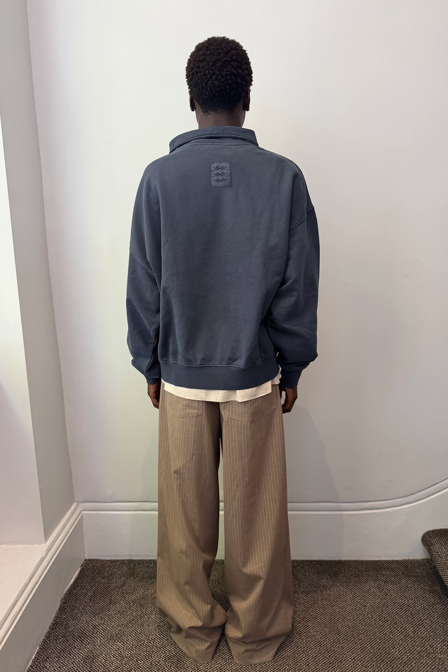 CORD HALF ZIP DARK BLUE