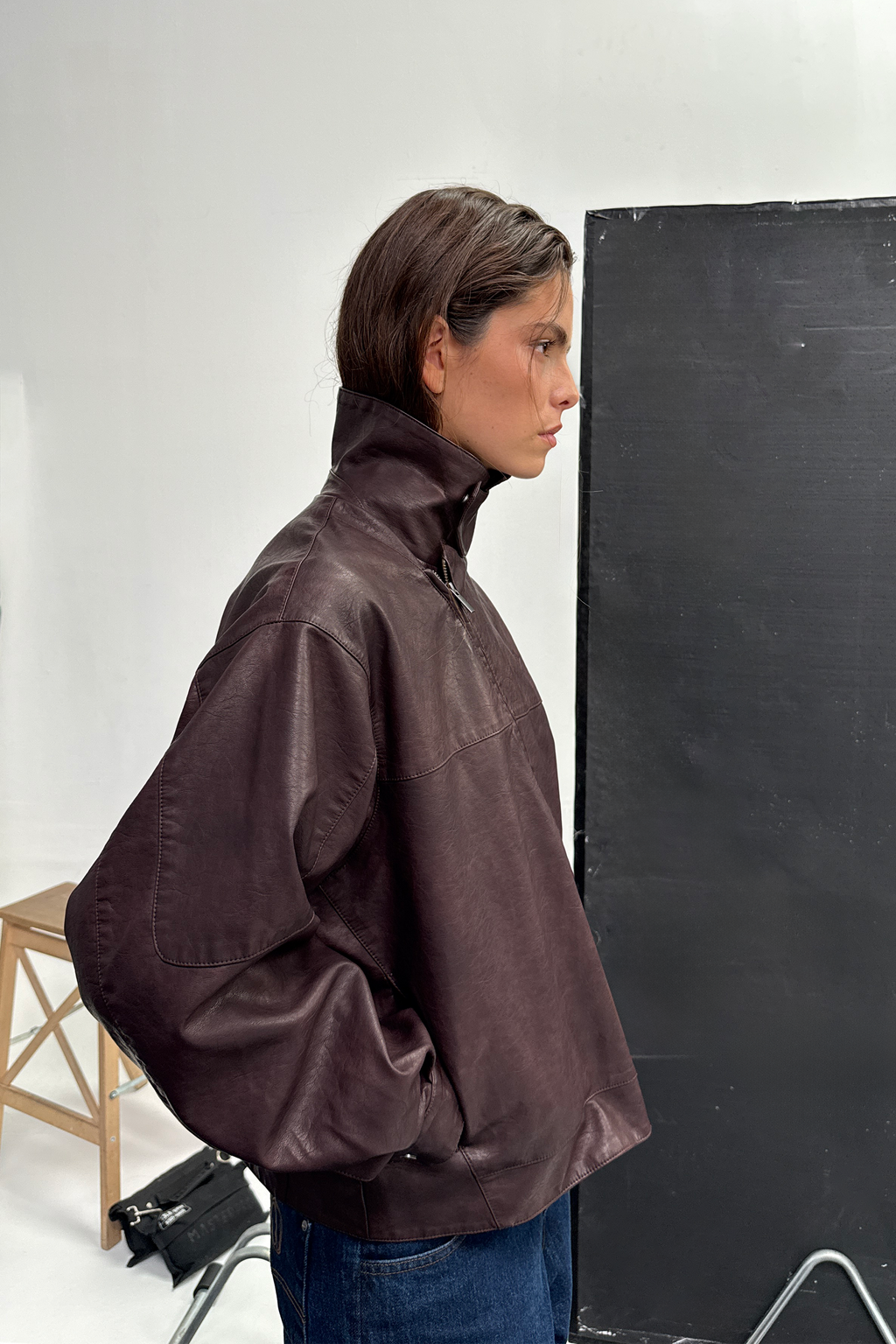 CHOCO "WINDY" PU LEATHER JACKET