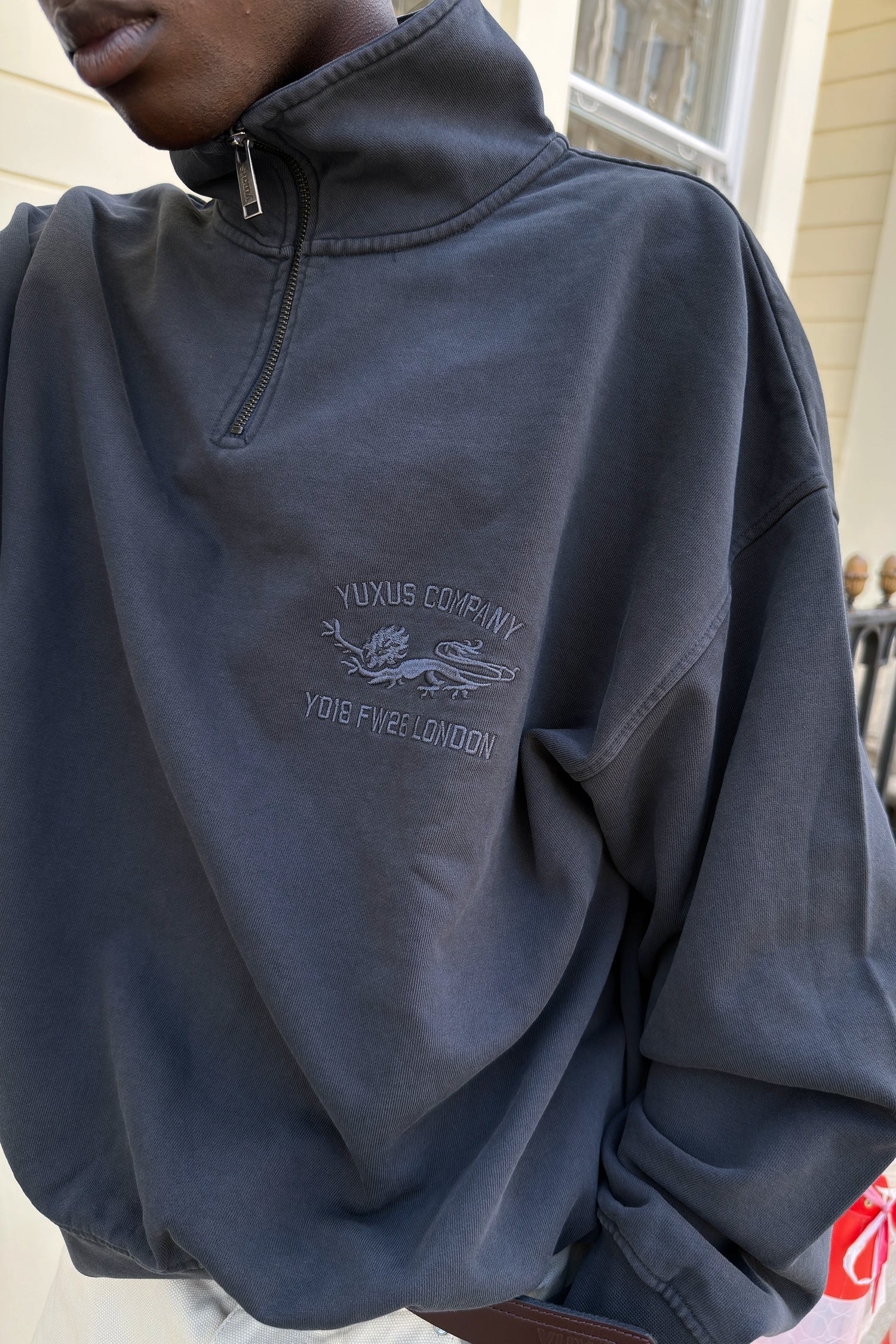 CORD HALF ZIP DARK BLUE